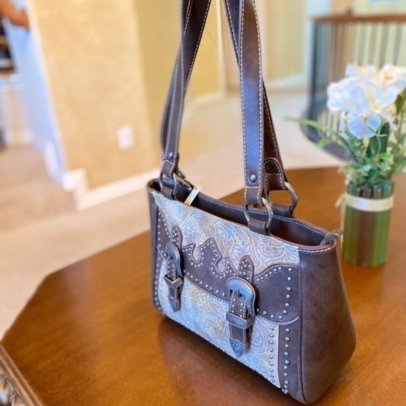 Montana west buckle collection tote bag brown - Picture 3 of 9